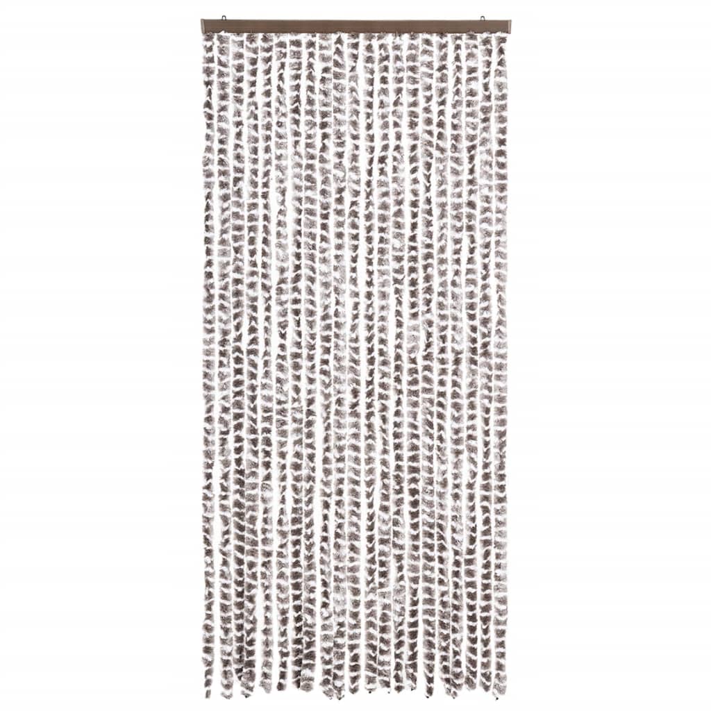 Vliegengordijn 90x220 cm chenille taupe en wit is nu te koop bij PeponiXL, paradijselijk wonen!