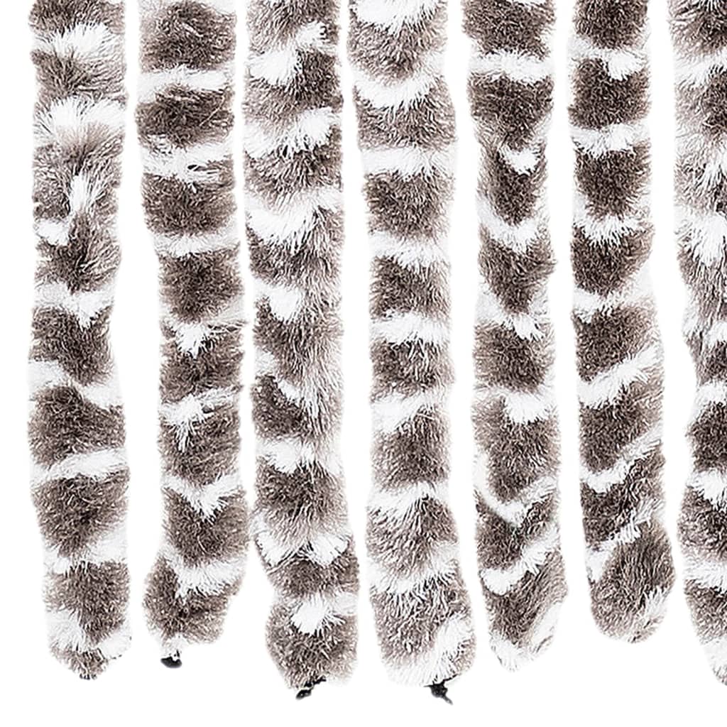 Vliegengordijn 90x220 cm chenille taupe en wit is nu te koop bij PeponiXL, paradijselijk wonen!