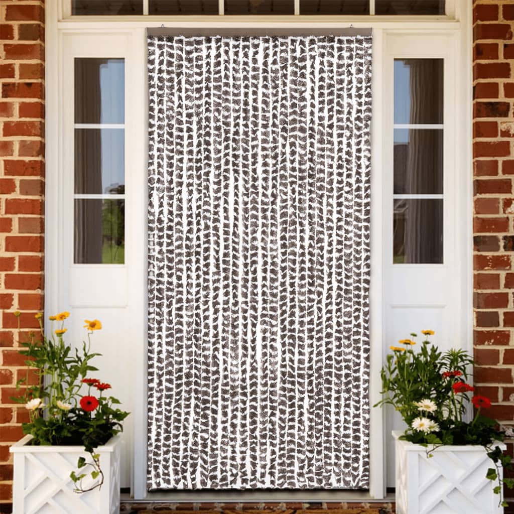 Vliegengordijn 100x220 cm chenille taupe en wit is nu te koop bij PeponiXL, paradijselijk wonen!