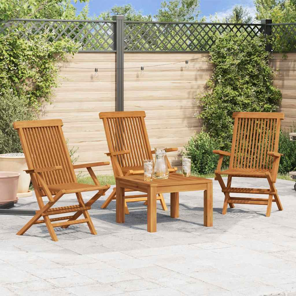 Tuinstoelen 3 st massief teakhout is nu te koop bij PeponiXL, paradijselijk wonen!