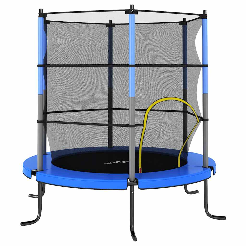 Trampoline met veiligheidsnet rond 140x160 cm blauw is nu te koop bij PeponiXL, paradijselijk wonen!