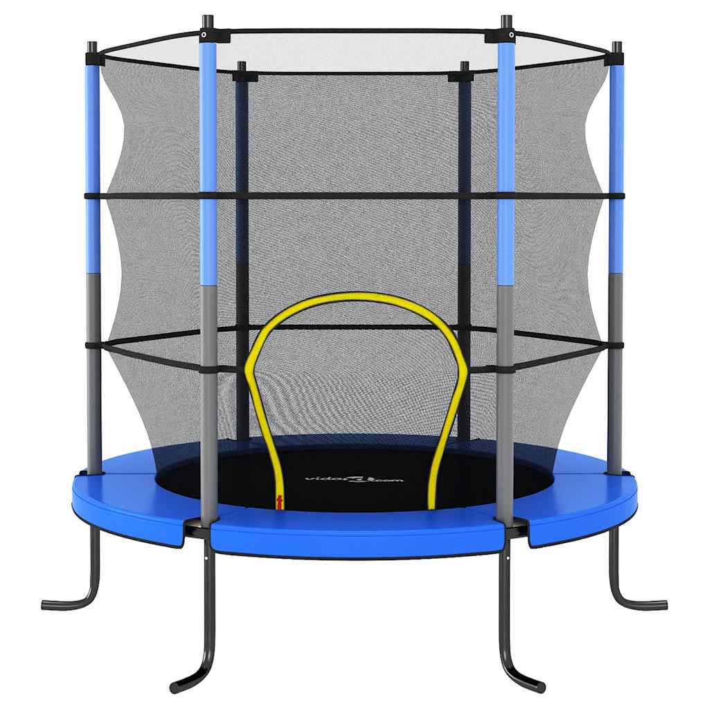 Trampoline met veiligheidsnet rond 140x160 cm blauw is nu te koop bij PeponiXL, paradijselijk wonen!