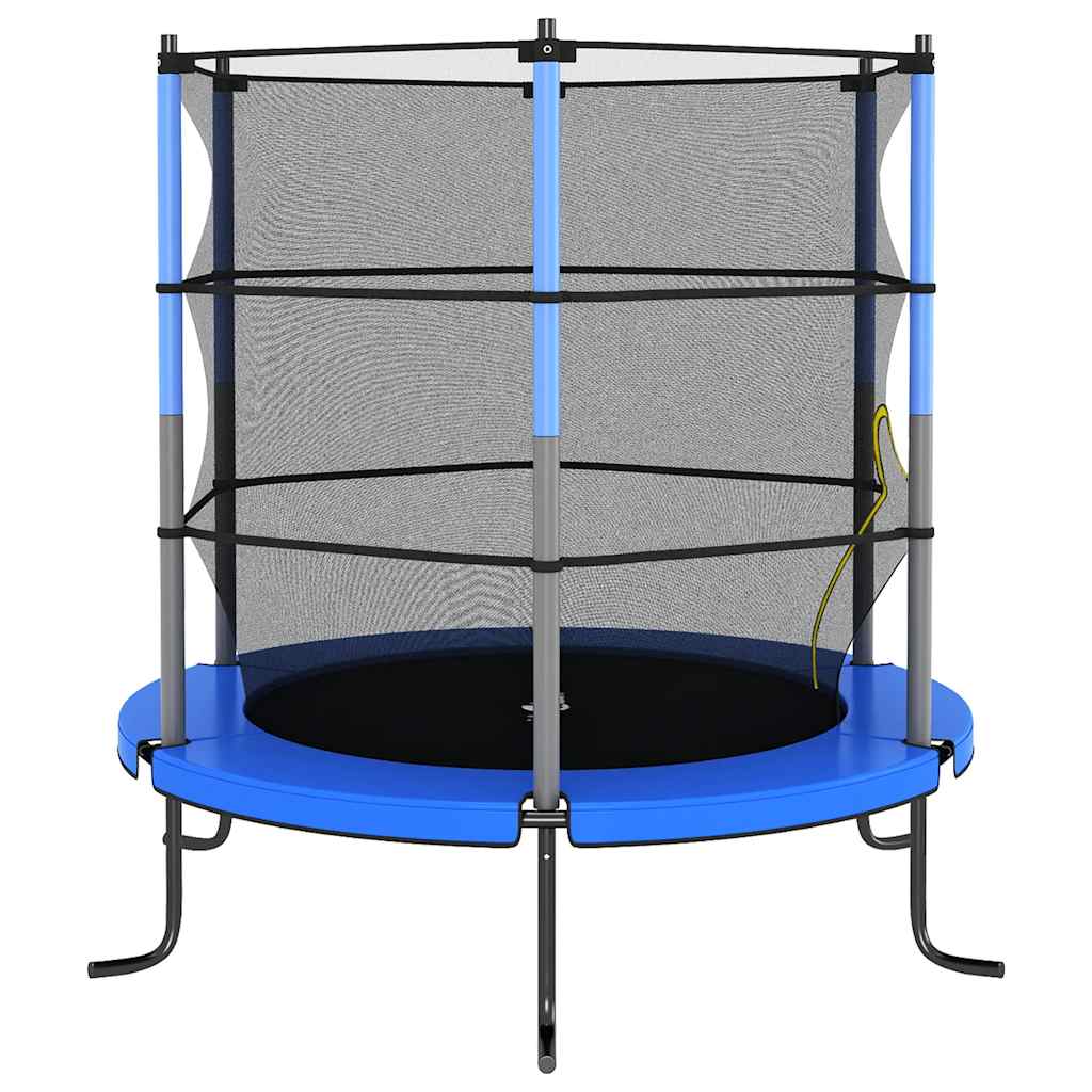 Trampoline met veiligheidsnet rond 140x160 cm blauw is nu te koop bij PeponiXL, paradijselijk wonen!