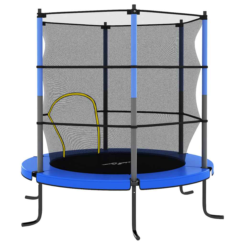 Trampoline met veiligheidsnet rond 140x160 cm blauw is nu te koop bij PeponiXL, paradijselijk wonen!