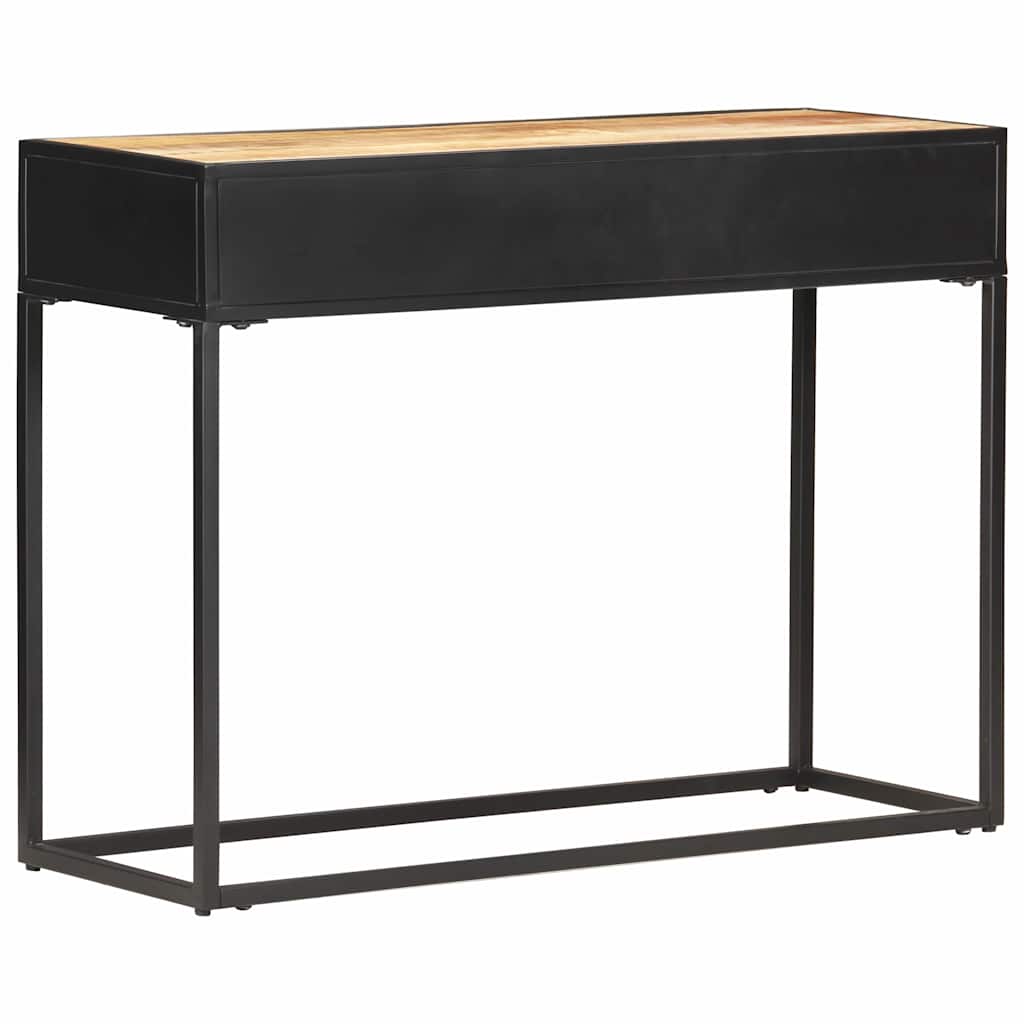 Wandtafel 100x35x75 cm ruw mangohout en natuurlijk riet is nu te koop bij PeponiXL, paradijselijk wonen!