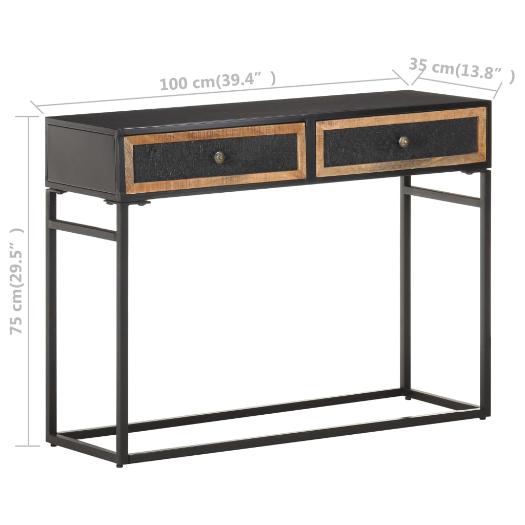 Wandtafel 100x35x75 cm massief mangohout is nu te koop bij PeponiXL, paradijselijk wonen!