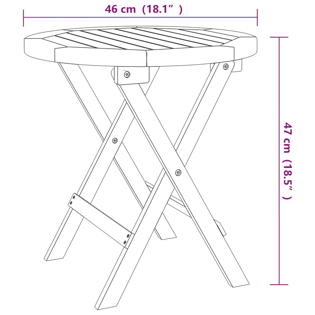 Bistrotafel Ø46x47 cm massief acaciahout is nu te koop bij PeponiXL, paradijselijk wonen!