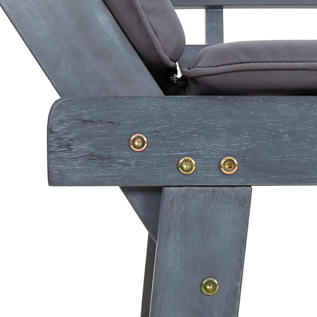 Tuinbank met kussens 2-in-1 190 cm massief acaciahout grijs is nu te koop bij PeponiXL, paradijselijk wonen!