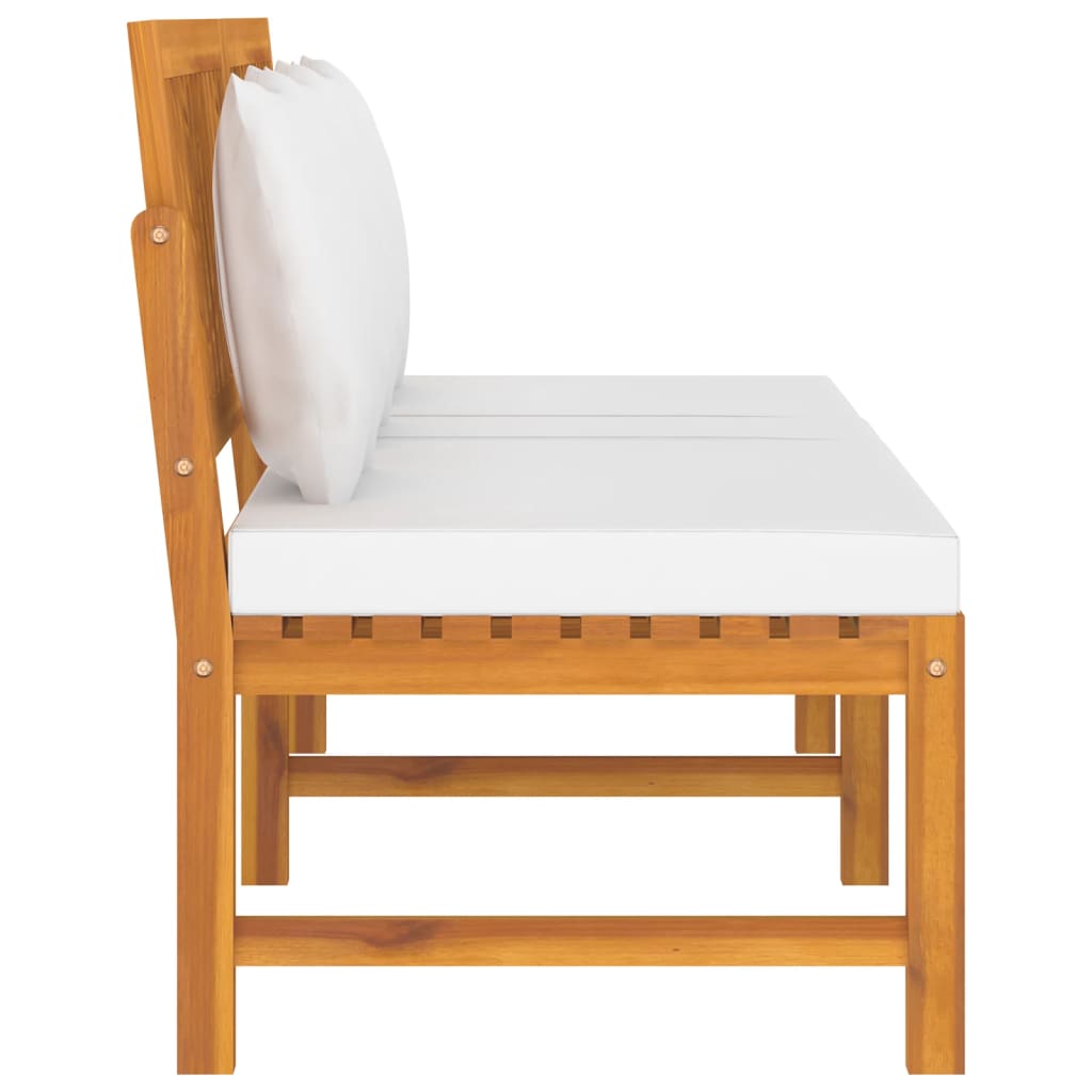 Dagbed met crèmekleurig kussen 200x60x75 cm massief acaciahout is nu te koop bij PeponiXL, paradijselijk wonen!