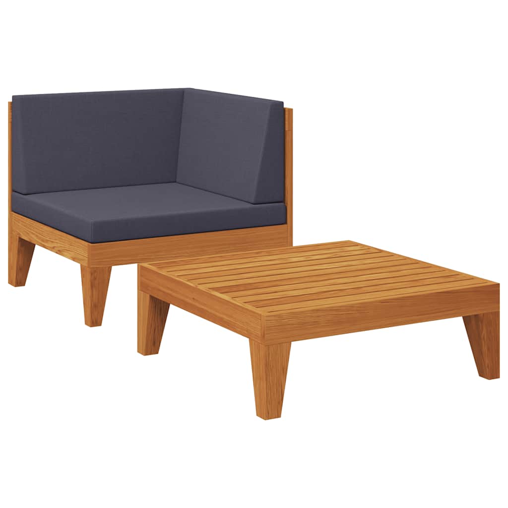 2-delige Loungeset met kussens massief acaciahout is nu te koop bij PeponiXL, paradijselijk wonen!