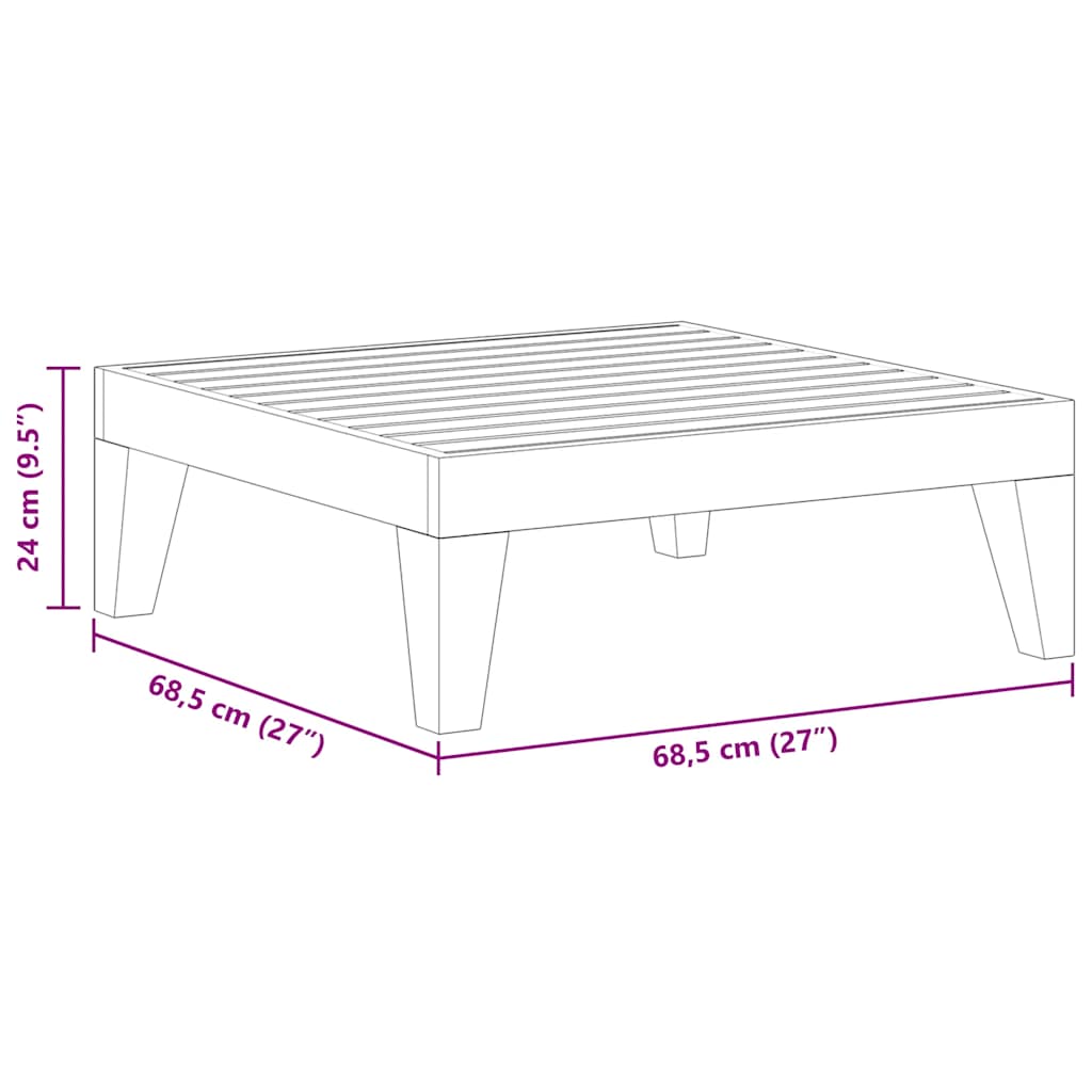 Tuintafel 68,5x68,5x24 cm acaciahout