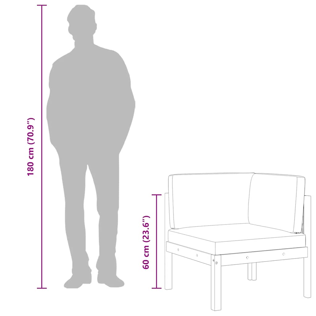 Tuinhoekbanken 2 st met kussens acaciahout & touw is nu te koop bij PeponiXL, paradijselijk wonen!