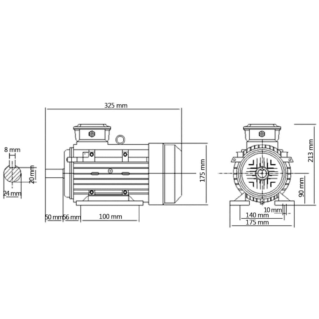 Elektromotor 3 fase 1,5 kW/2 pk 2-polig 2840 rpm aluminium is nu te koop bij PeponiXL, paradijselijk wonen!