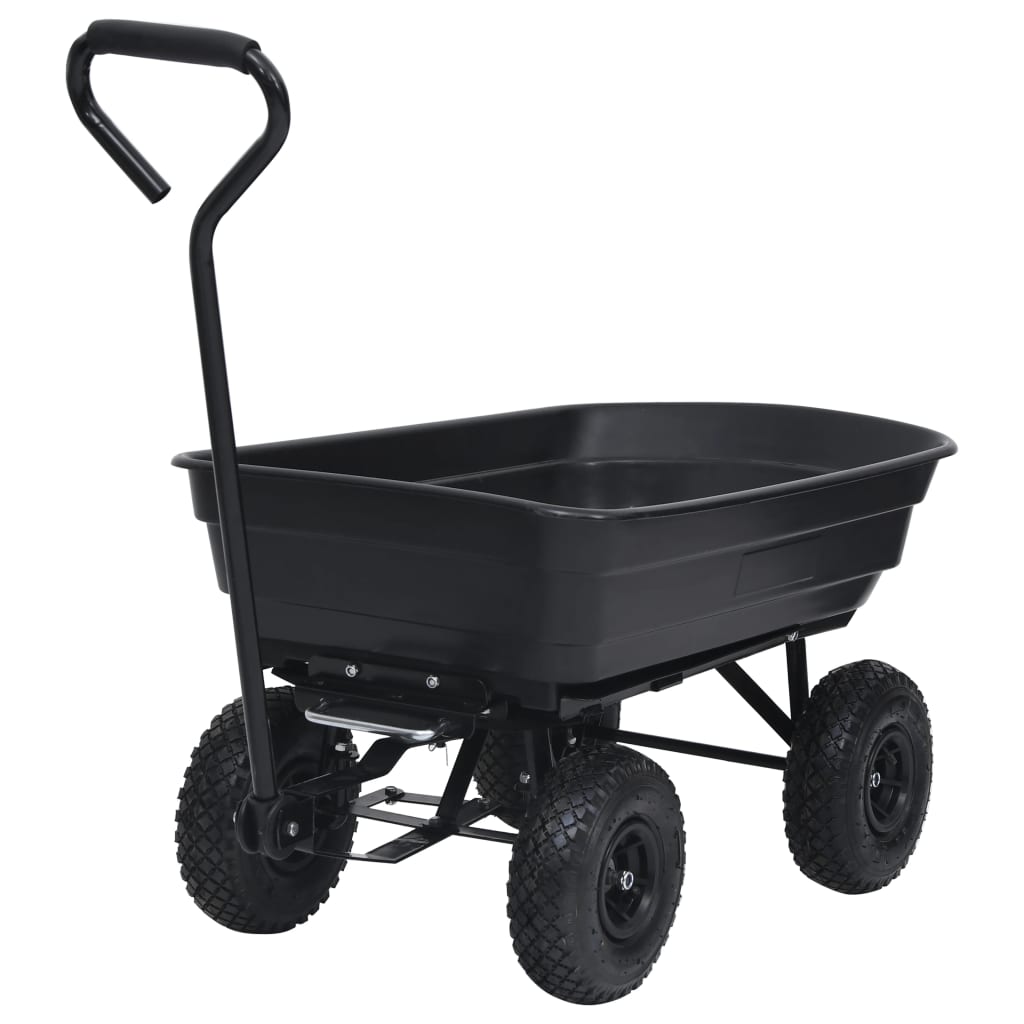 Tuinkiepwagen 300 kg 75 L zwart is nu te koop bij PeponiXL, paradijselijk wonen!