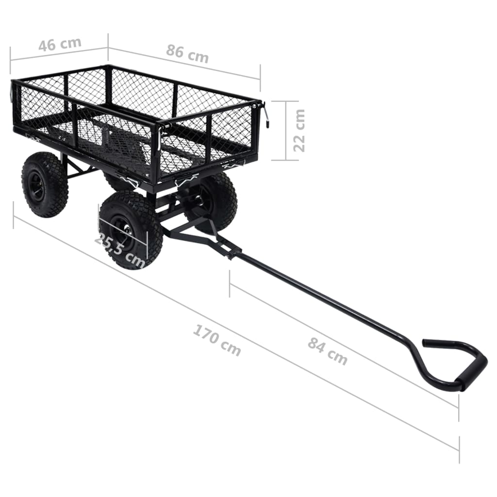 Tuinwagen 250 kg zwart is nu te koop bij PeponiXL, paradijselijk wonen!
