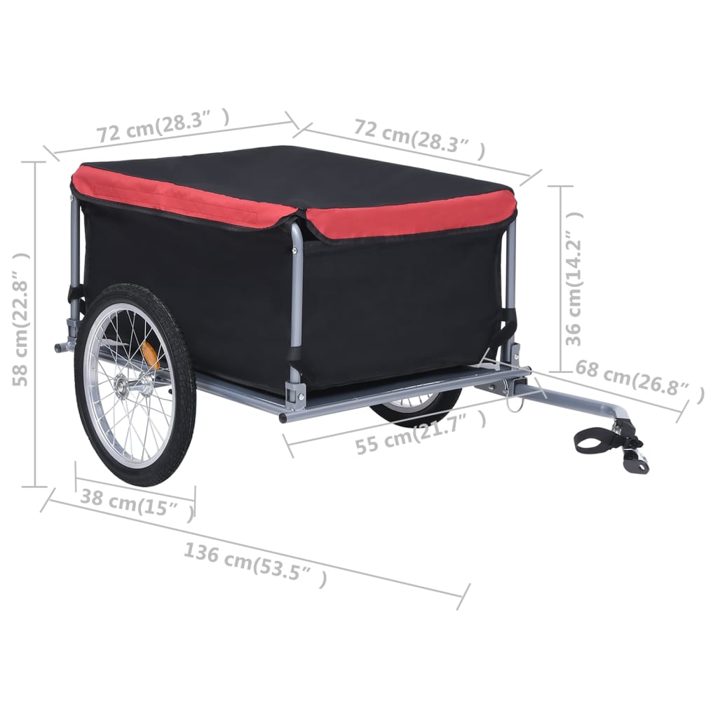 Fietstrailer 65 kg zwart en rood is nu te koop bij PeponiXL, paradijselijk wonen!