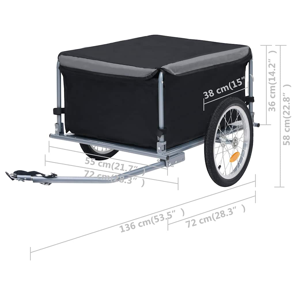 Fietstrailer 65 kg zwart en grijs is nu te koop bij PeponiXL, paradijselijk wonen!