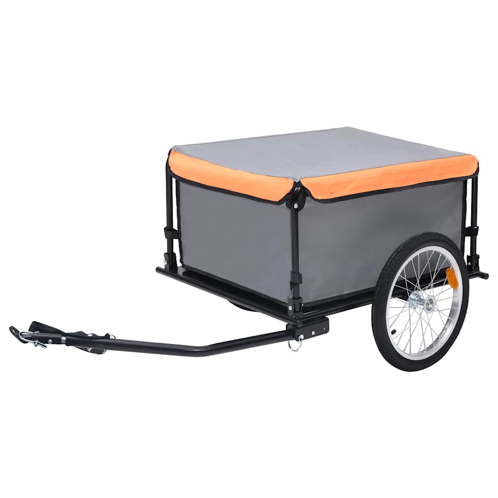 Fietstrailer 65 kg grijs en oranje is nu te koop bij PeponiXL, paradijselijk wonen!