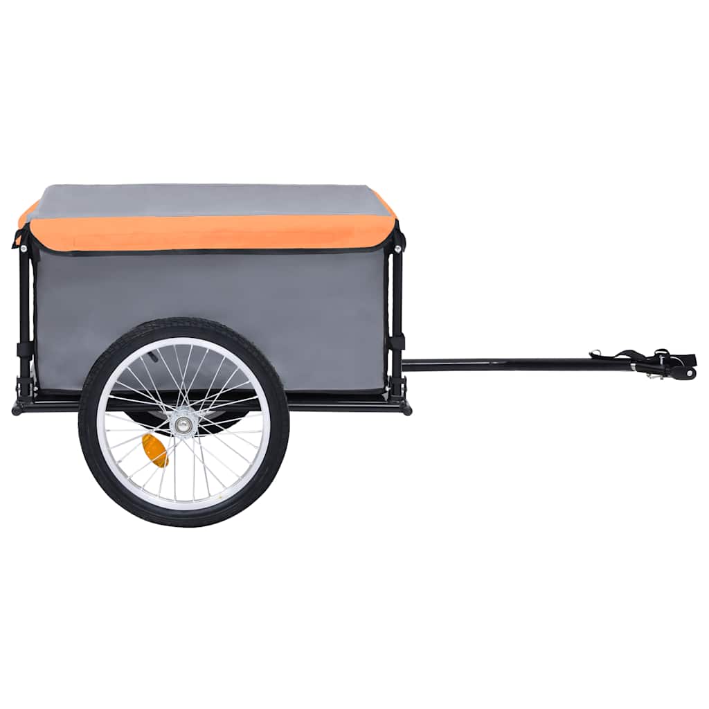 Fietstrailer 65 kg grijs en oranje is nu te koop bij PeponiXL, paradijselijk wonen!