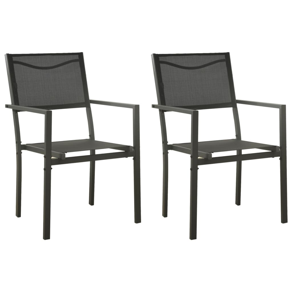 Tuinstoelen 2 st textileen en staal zwart en antracietkleurig is nu te koop bij PeponiXL, paradijselijk wonen!