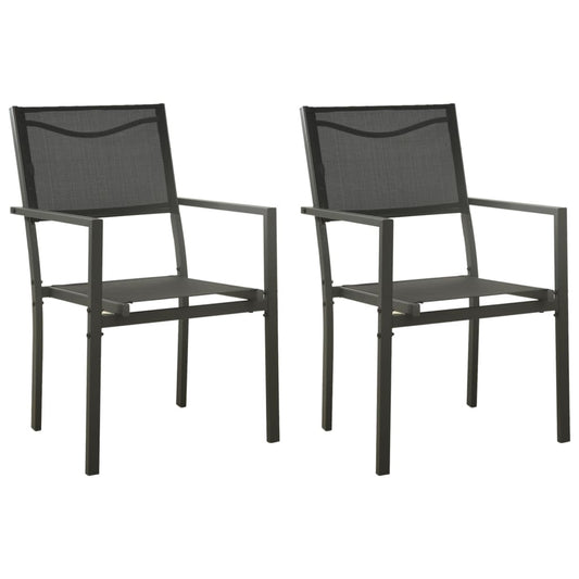 Tuinstoelen 2 st textileen en staal zwart en antracietkleurig is nu te koop bij PeponiXL, paradijselijk wonen!