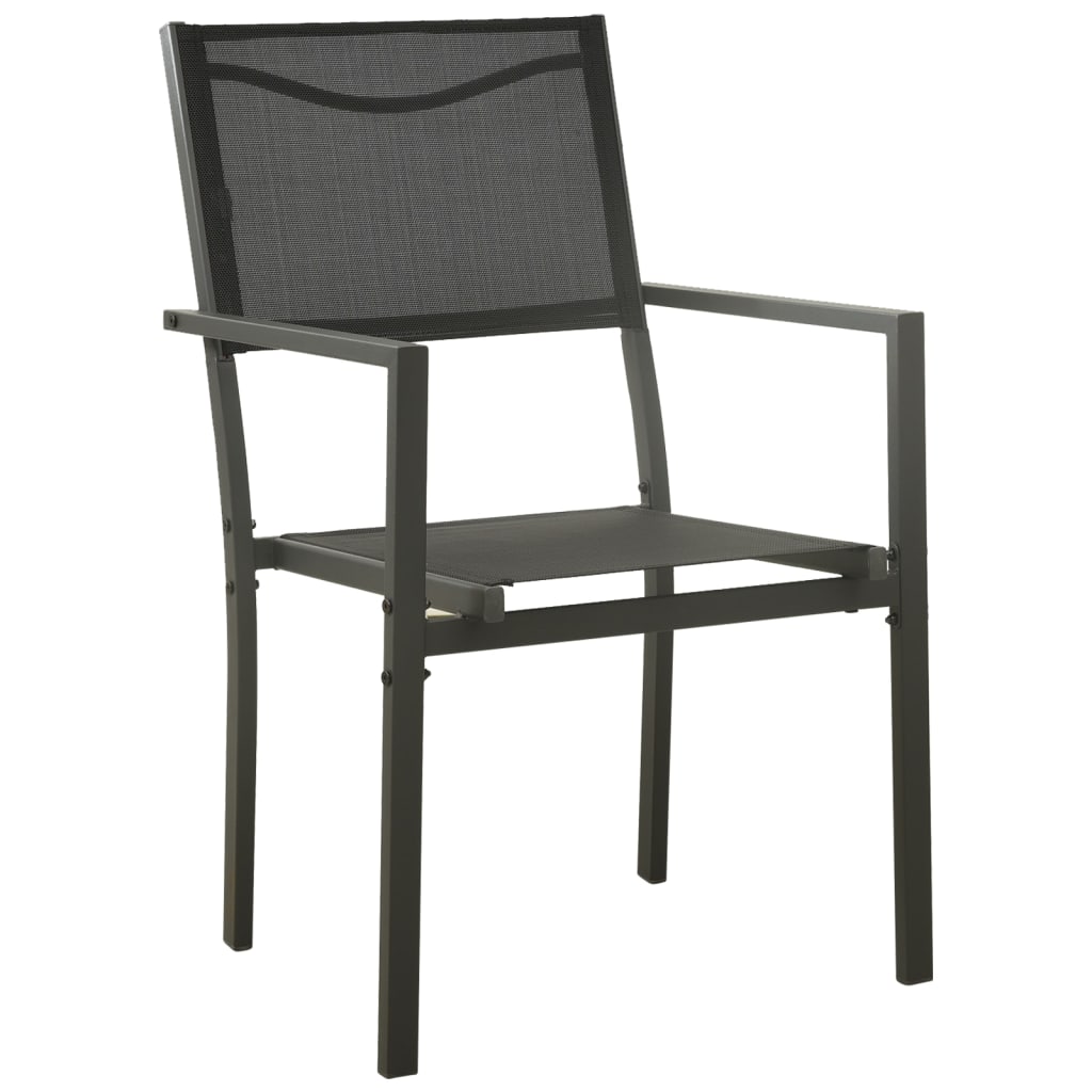 Tuinstoelen 2 st textileen en staal zwart en antracietkleurig is nu te koop bij PeponiXL, paradijselijk wonen!
