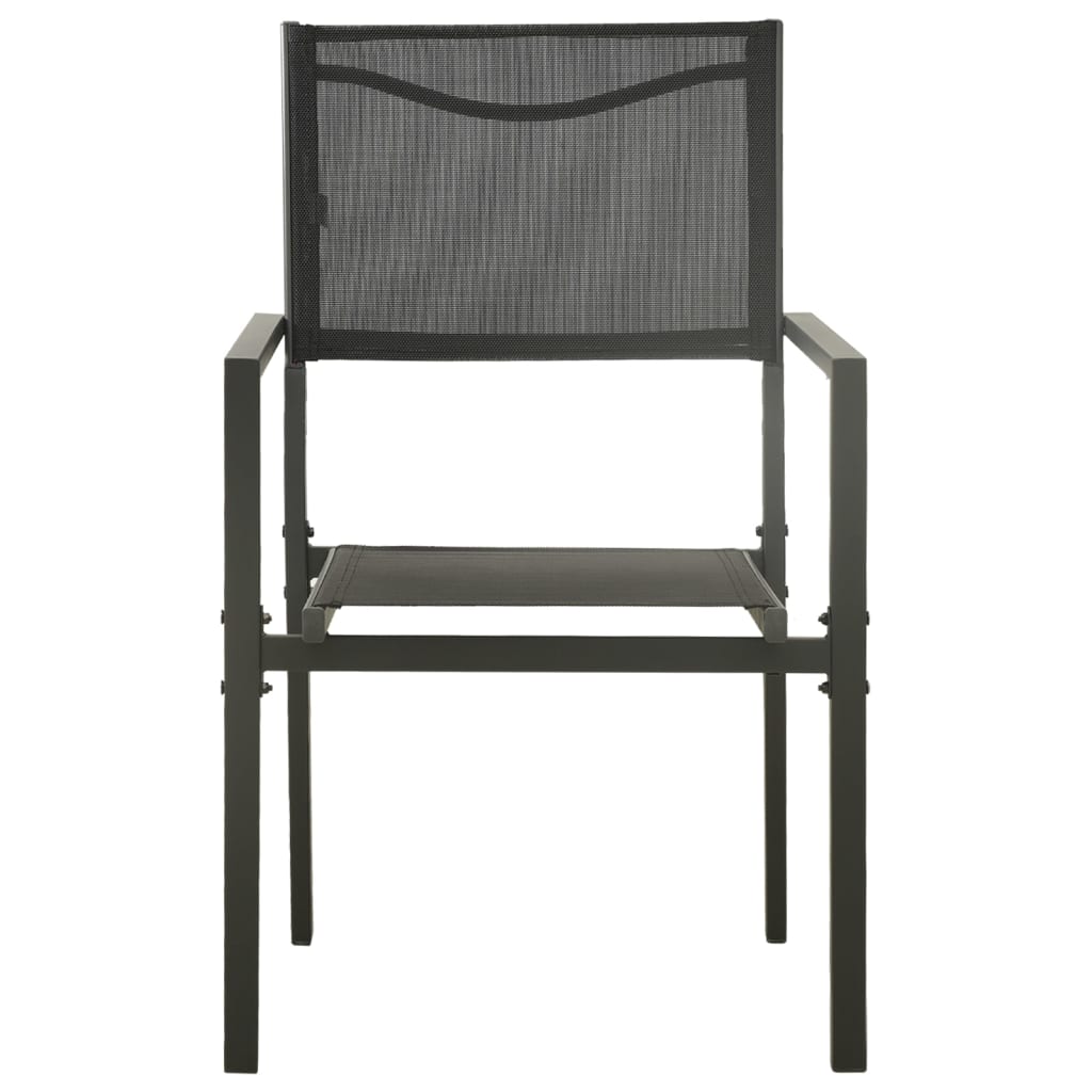 Tuinstoelen 2 st textileen en staal zwart en antracietkleurig is nu te koop bij PeponiXL, paradijselijk wonen!