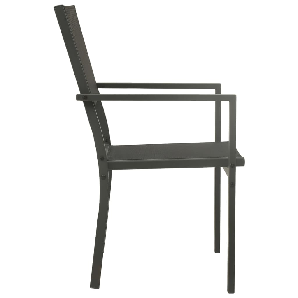 Tuinstoelen 2 st textileen en staal zwart en antracietkleurig is nu te koop bij PeponiXL, paradijselijk wonen!