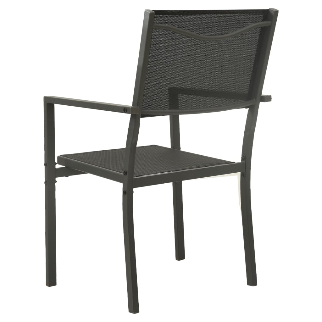 Tuinstoelen 2 st textileen en staal zwart en antracietkleurig is nu te koop bij PeponiXL, paradijselijk wonen!