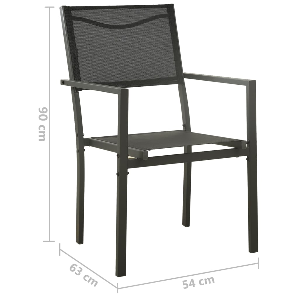 Tuinstoelen 2 st textileen en staal zwart en antracietkleurig is nu te koop bij PeponiXL, paradijselijk wonen!