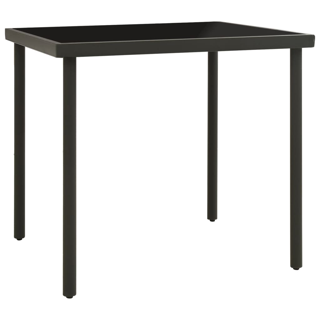 Tuintafel 80x80x72 cm glas en staal antracietkleurig is nu te koop bij PeponiXL, paradijselijk wonen!