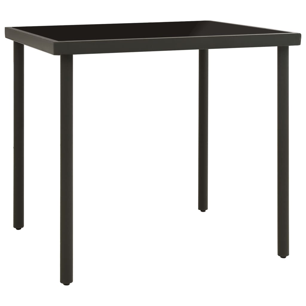 Tuintafel 80x80x72 cm glas en staal antracietkleurig is nu te koop bij PeponiXL, paradijselijk wonen!