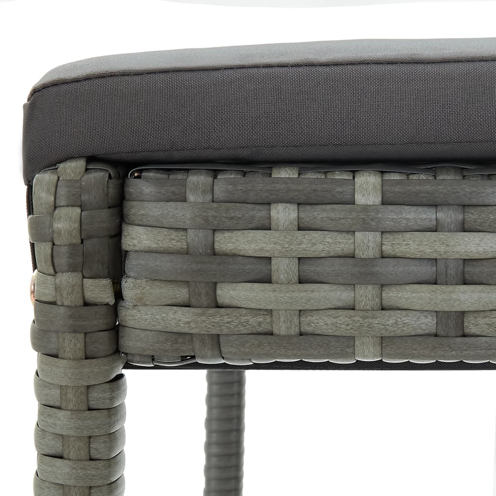 Tuinbarkrukken met kussens 2 st poly rattan grijs is nu te koop bij PeponiXL, paradijselijk wonen!