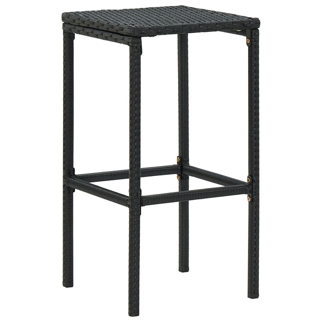 Barkrukken met kussens 3 st poly rattan zwart is nu te koop bij PeponiXL, paradijselijk wonen!
