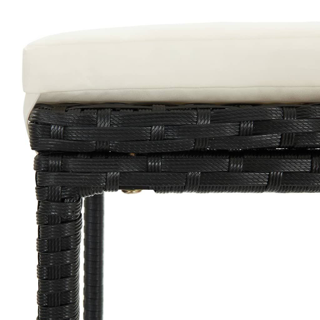 Barkrukken met kussens 3 st poly rattan zwart is nu te koop bij PeponiXL, paradijselijk wonen!