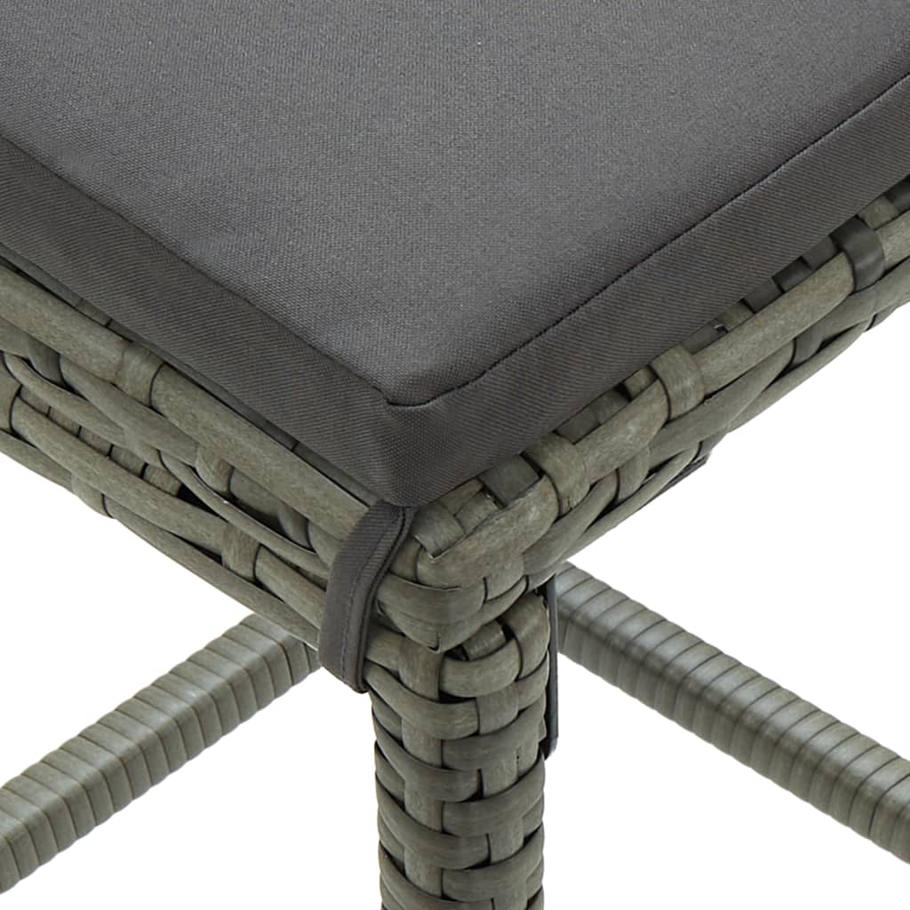 Barkrukken met kussens 3 st poly rattan grijs is nu te koop bij PeponiXL, paradijselijk wonen!