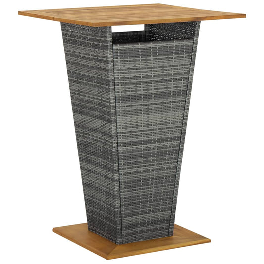 Bartafel 80x80x110 cm poly rattan en massief acaciahout grijs is nu te koop bij PeponiXL, paradijselijk wonen!