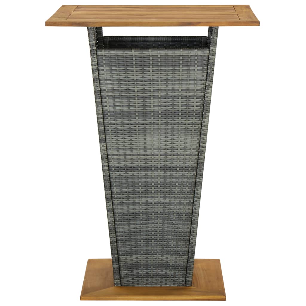 Bartafel 80x80x110 cm poly rattan en massief acaciahout grijs is nu te koop bij PeponiXL, paradijselijk wonen!