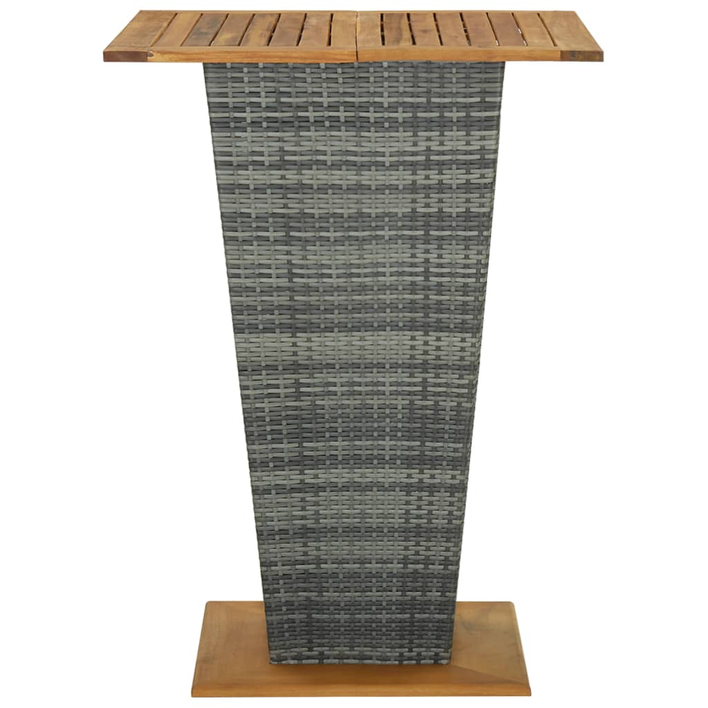Bartafel 80x80x110 cm poly rattan en massief acaciahout grijs is nu te koop bij PeponiXL, paradijselijk wonen!