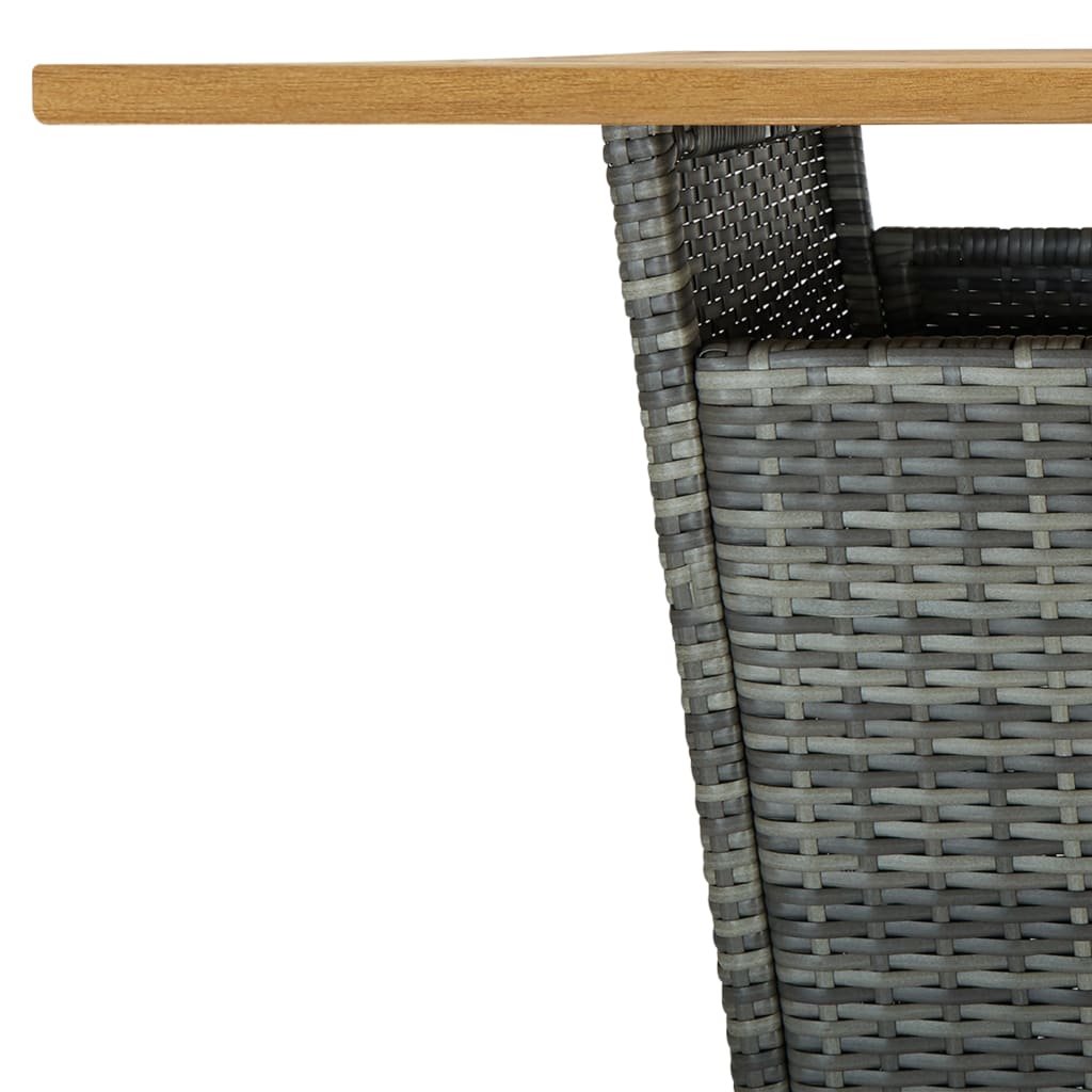 Bartafel 80x80x110 cm poly rattan en massief acaciahout grijs is nu te koop bij PeponiXL, paradijselijk wonen!