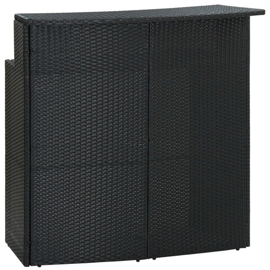 Tuinbartafel 120x55x110 cm poly rattan zwart is nu te koop bij PeponiXL, paradijselijk wonen!
