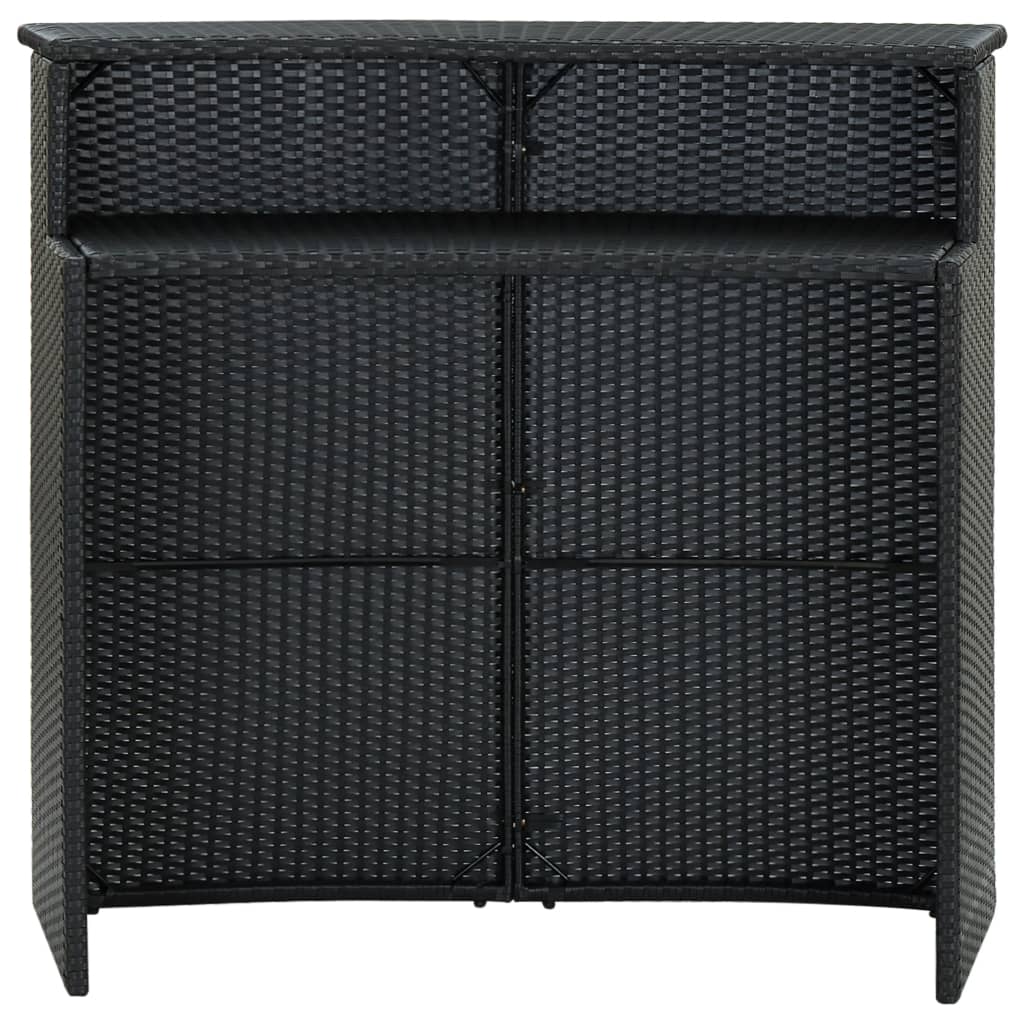 Tuinbartafel 120x55x110 cm poly rattan zwart is nu te koop bij PeponiXL, paradijselijk wonen!