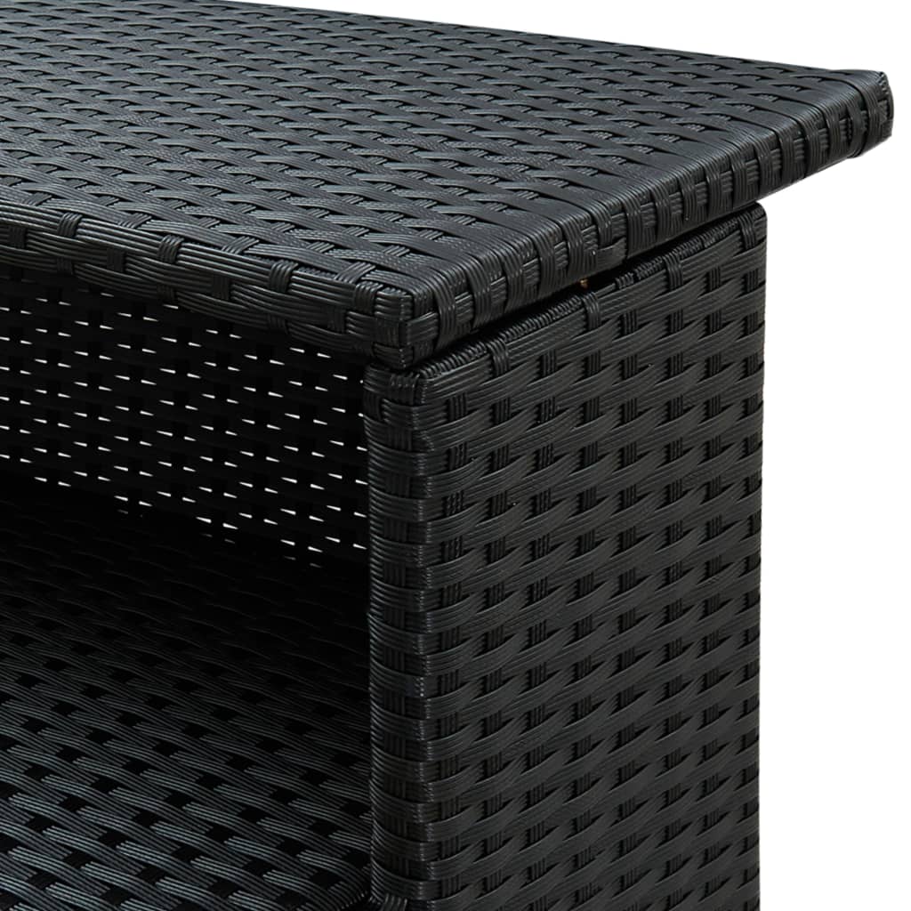 Tuinbartafel 120x55x110 cm poly rattan zwart is nu te koop bij PeponiXL, paradijselijk wonen!