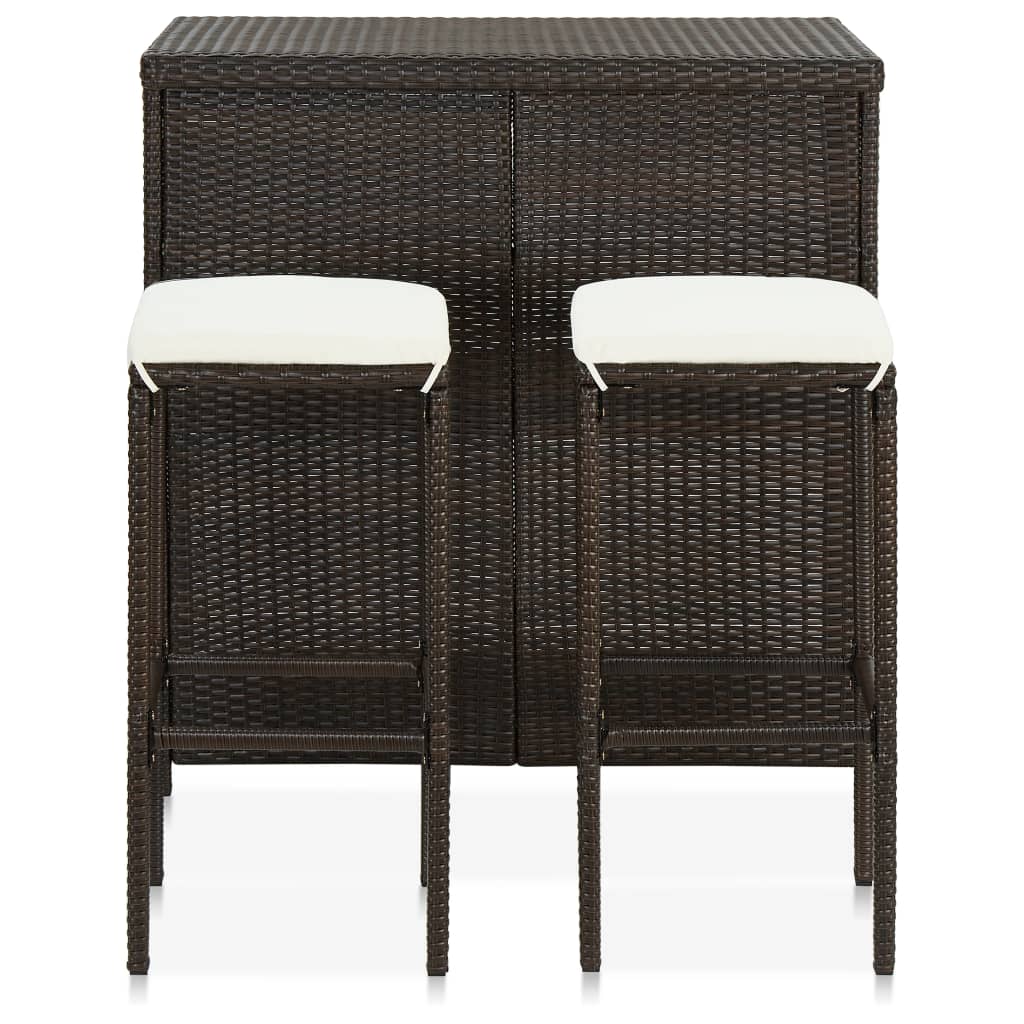 3-delige Barset poly rattan bruin is nu te koop bij PeponiXL, paradijselijk wonen!
