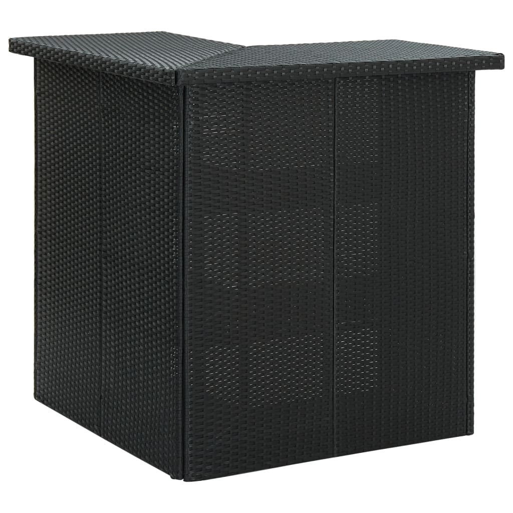 Hoekbartafel 100x50x105 cm poly rattan zwart is nu te koop bij PeponiXL, paradijselijk wonen!