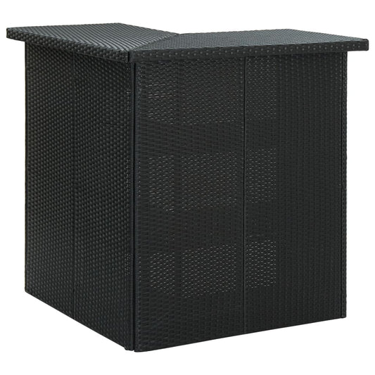 Hoekbartafel 100x50x105 cm poly rattan zwart is nu te koop bij PeponiXL, paradijselijk wonen!