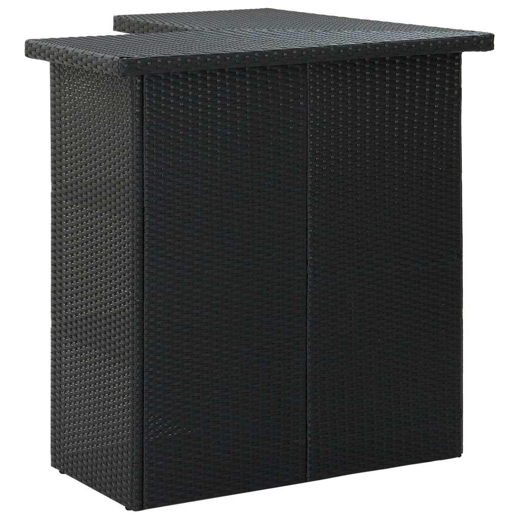 Hoekbartafel 100x50x105 cm poly rattan zwart is nu te koop bij PeponiXL, paradijselijk wonen!