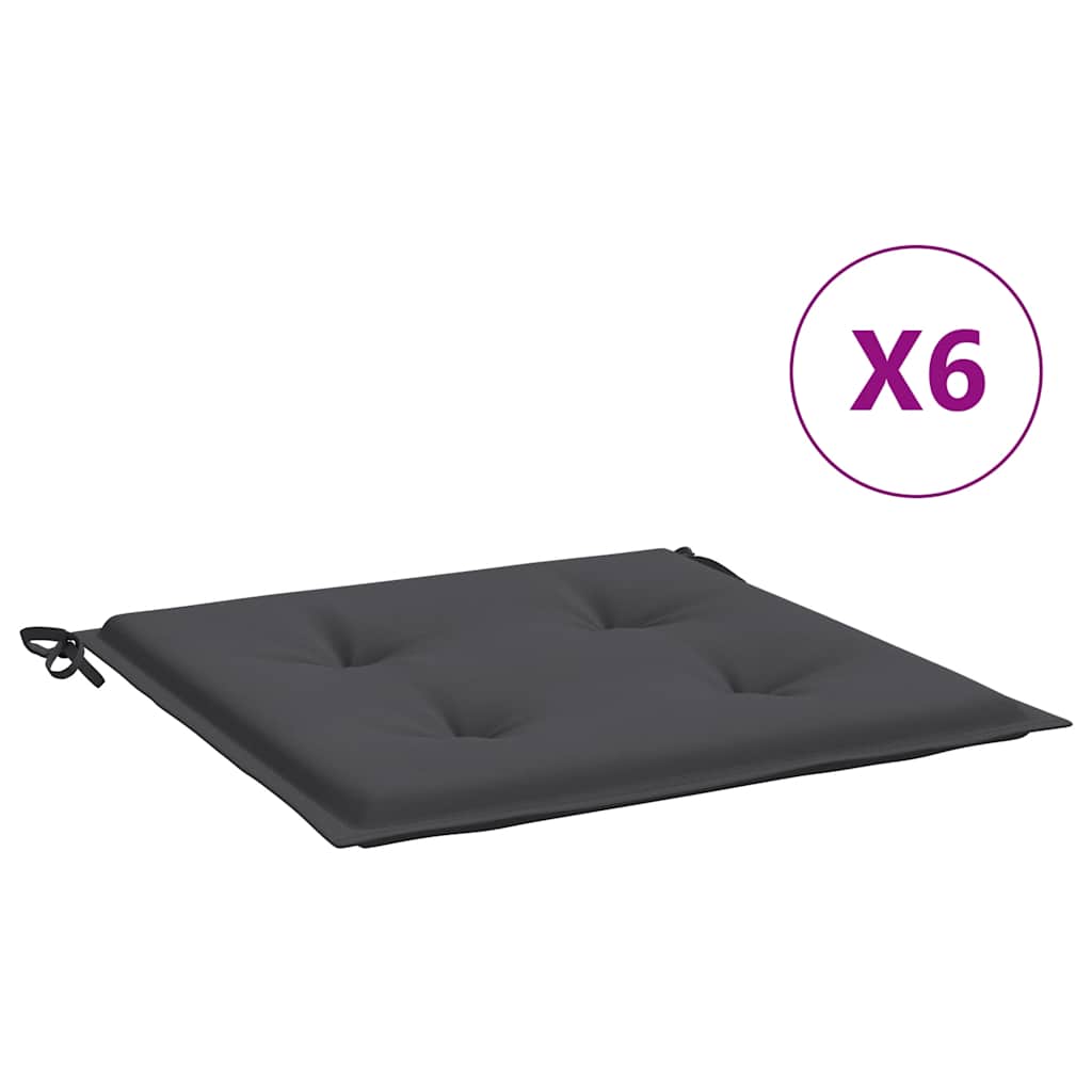 Tuinstoelkussens 6 st 40x40x4 cm oxford stof antracietkleurig is nu te koop bij PeponiXL, paradijselijk wonen!