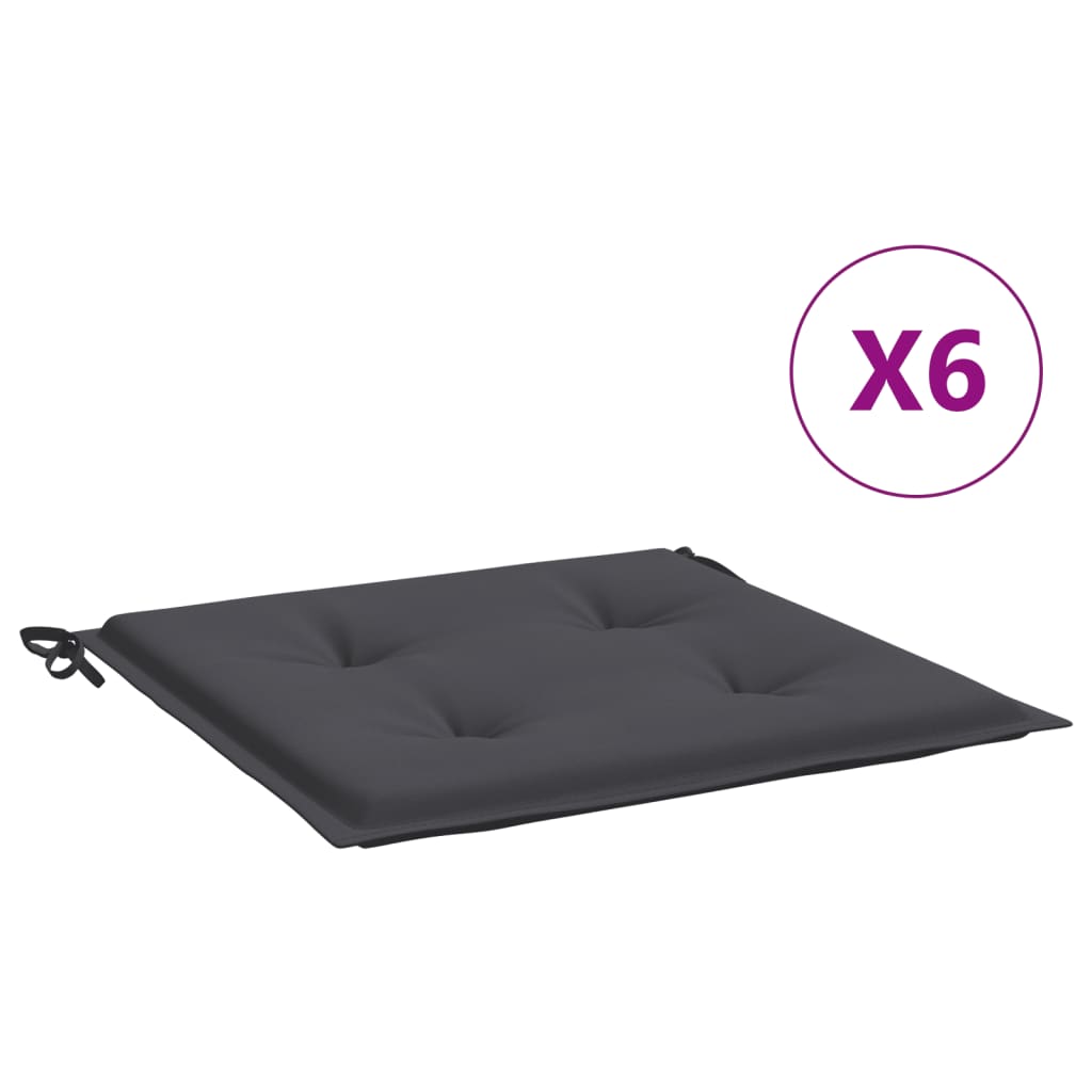 Tuinstoelkussens 6 st 40x40x4 cm oxford stof antracietkleurig is nu te koop bij PeponiXL, paradijselijk wonen!