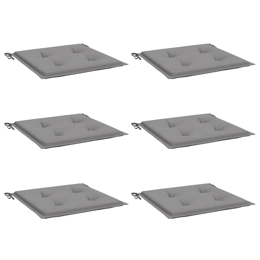 Tuinstoelkussens 6 st 40x40x4 cm oxford stof grijs